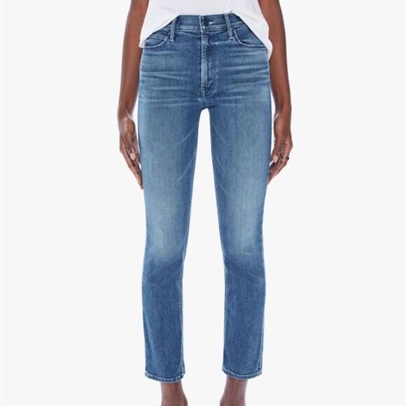 Mother Mid Rise Dazzler Ankle Jeans in Wish On A Star Distressed Straight Leg - Picture 1 of 16